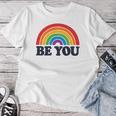 Lgbtq Be You Pocket Gay Pride Lgbt Ally Rainbow Flagintage レディースTシャツ 面白い贈り物