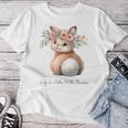 Life Is Better With Bunnies 水彩 ウサギ 花柄 ウサギ レディースTシャツ 面白い贈り物