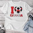 I Love Canada サッカーボール 男の子 女の子 キッズ カナダ国旗 レディースTシャツ 面白い贈り物