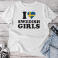 I Lovewedish Girls レディースTシャツ 面白い贈り物