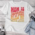 Momは一時的に順不同でおもしろいジョーク ママ向け レディースTシャツ 面白い贈り物