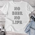 No Beer No Life ノービアーノーライフ ビール おもしろ かわいい レディースTシャツ 面白い贈り物
