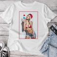 Sexy Girl グラフィックtシャツ セクシーアイスポップピンナップ 3 バックプリント レディースTシャツ 面白い贈り物