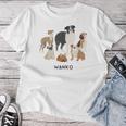 いぬ わんこ 大集合 イラスト おしゃれ シンプル かわいい 手書き 犬飼い 犬好き 女性 男性 犬柄 レディースTシャツ 面白い贈り物