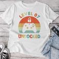 キッズ Level 7 Unlocked 7Th Birthday Gamer For Boys & Girl レディースTシャツ 面白い贈り物