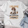 キャバリア・キング・チャールズ・スパニエル犬種 I Like Coffee My レディースTシャツ 面白い贈り物