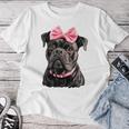 コケット ボウケーン コルソ 犬 ママ ピンクリボン 女の子 レディースTシャツ 面白い贈り物
