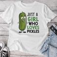 ピクルスが大好きな女の子だけ おかしなきゅうり レディースTシャツ 面白い贈り物
