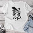 フクロウ -ブラックホワイト-クールな女性男性子供動物 Owl レディースTシャツ 面白い贈り物