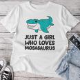 モササウルスが好きな女の子だけ レディースTシャツ 面白い贈り物