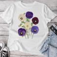 ヴィンテージ パンジー 花 ガーデニング パンジー 恋人 レディースTシャツ 面白い贈り物