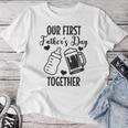 初めての父の日 Together Beer First Time Dad レディースTシャツ 面白い贈り物
