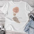 抽象的でミニマリストなラインアート、花柄。 レディースTシャツ 面白い贈り物
