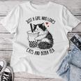 猫が大好きな女の子とボバティーラグドール猫好き レディースTシャツ 面白い贈り物