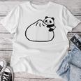 肉まんに抱きつくパンダ かわいい チャイナ 白黒 Panda Meat Bun レディースTシャツ 面白い贈り物