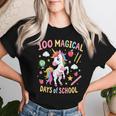 100Th Day Ofchool Unicorn 100 魔法の日々 先生 女の子 レディースTシャツ 彼女への贈り物