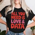All You Need Is Love & Data Teacher コンピュータースプレッドシート レディースTシャツ 彼女への贈り物