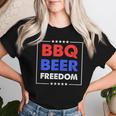 Bbq Beer Freedom シャツ レディースTシャツ 彼女への贈り物