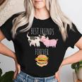 Best Friends Forever Beef Lover Pork Meat Bacon Burger レディースTシャツ 彼女への贈り物