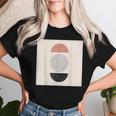 Boho 抽象形アート ミッドセンチュリー モダンアート レディースTシャツ 彼女への贈り物