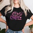 Cheer Mom ヒョウ文字 チアポンポン メガホン付き レディースTシャツ 彼女への贈り物