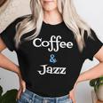 Coffee & Jazz シャツ ユニセックス コーヒー愛好家 ジャズ レディースTシャツ 彼女への贈り物