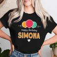 Feliz Cumpleaños Diciendoimona Cuello Camiseta de mujer Regalos para ella