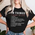 10 Things I Want In My Life ウイスキー Loves Whiskey レディースTシャツ 彼女への贈り物