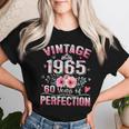 60Th B-Dayintage 1965 Floral 60 Years Of Perfection レディースTシャツ 彼女への贈り物