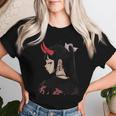 Girl With Red Horns 日本アートスタイル 面白いグラフィックtシャツ レディースTシャツ 彼女への贈り物