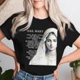 Hail Mary Blessed Mother ロザリオの祈り レディースTシャツ 彼女への贈り物