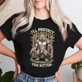 I'll Protect You Kitten Wolf Meme Joke 皮肉な女性 男性 レディースTシャツ 彼女への贈り物