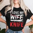 メンズ Knife Collector I Love My Wife ナイフ レディースTシャツ 彼女への贈り物