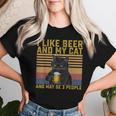 I Like Beer My Cat And Maybe 3人 猫好き ギフト レディースTシャツ 彼女への贈り物