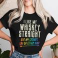 Like My Whiskeytraight Friends Lgbtq Gay Pride Proud Ally レディースTシャツ 彼女への贈り物