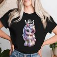 Lila かわいいユニコーンデザイン 女の子用 名前 Lila レディースTシャツ 彼女への贈り物