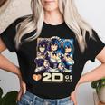 I Love 2D Girls ファニーメイド アニメ マンガ Manwha Waifu Otaku レディースTシャツ 彼女への贈り物