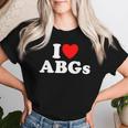 I Love Abgs I Heart Abg おもしろい アジアの赤ちゃん 女の子 恋人 レディースTシャツ 彼女への贈り物