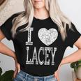 I Love Lacey バレンタイン ガールフレンド 女の子 娘 ハート 妻 レディースTシャツ 彼女への贈り物