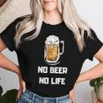 No Beer No Life レディースTシャツ 彼女への贈り物