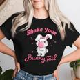 Shake Your Bunny Tail 愛らしいバブルガム レディースTシャツ 彼女への贈り物