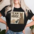 Team Horse 面白い馬のデザイン レディースTシャツ 彼女への贈り物