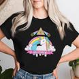 Unicorn Hailatan Devil Death Metal Rainbow Ocult レディースTシャツ 彼女への贈り物