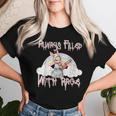 Vintage Chainsaw Bunny Rage Horror Movie Graphic レディースTシャツ 彼女への贈り物