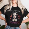 かわいい ホルスタイン 牛 の – ' Just A Girl Who Loves Cows ' デザイン レディースTシャツ 彼女への贈り物