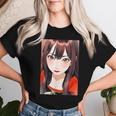 かわいい 可愛い 女の子 若い 美人 イラスト 日本 きれい 赤い服 レディースTシャツ 彼女への贈り物
