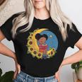かわいいトップアフリカ系アメリカ人の黒人の女の子 レディースTシャツ 彼女への贈り物