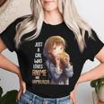 アニメとハンバーガーが大好きな女の子 レディースTシャツ 彼女への贈り物