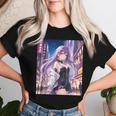 アニメの女の子、漫画、美学、かわいい、日本語、Waifu プリント レディースTシャツ 彼女への贈り物