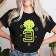 キッズ 3歳 赤ちゃん トリケラトプス 誕生日 恐竜 男の子 女の子 レディースTシャツ 彼女への贈り物